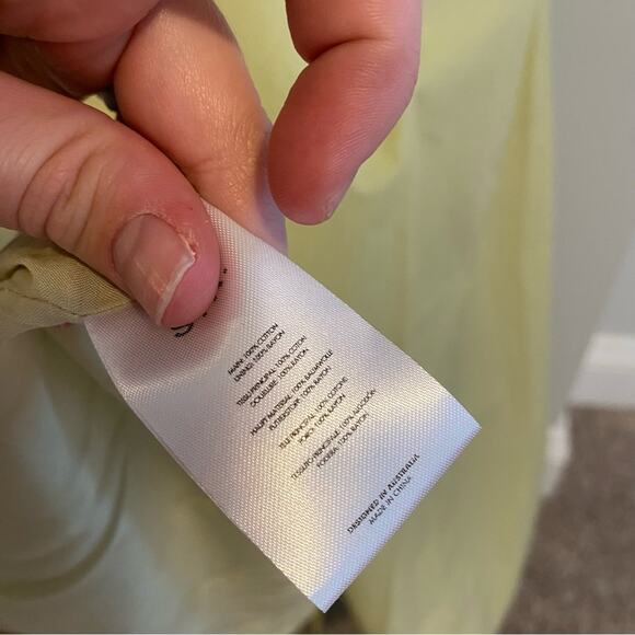 SIR. The Label Green Khaki Cotton Button Front Long Sleeve Maxi Dress Large NWT - Picture 12 of 15